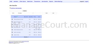 iManageCourt.com - Inventory and Product listing.